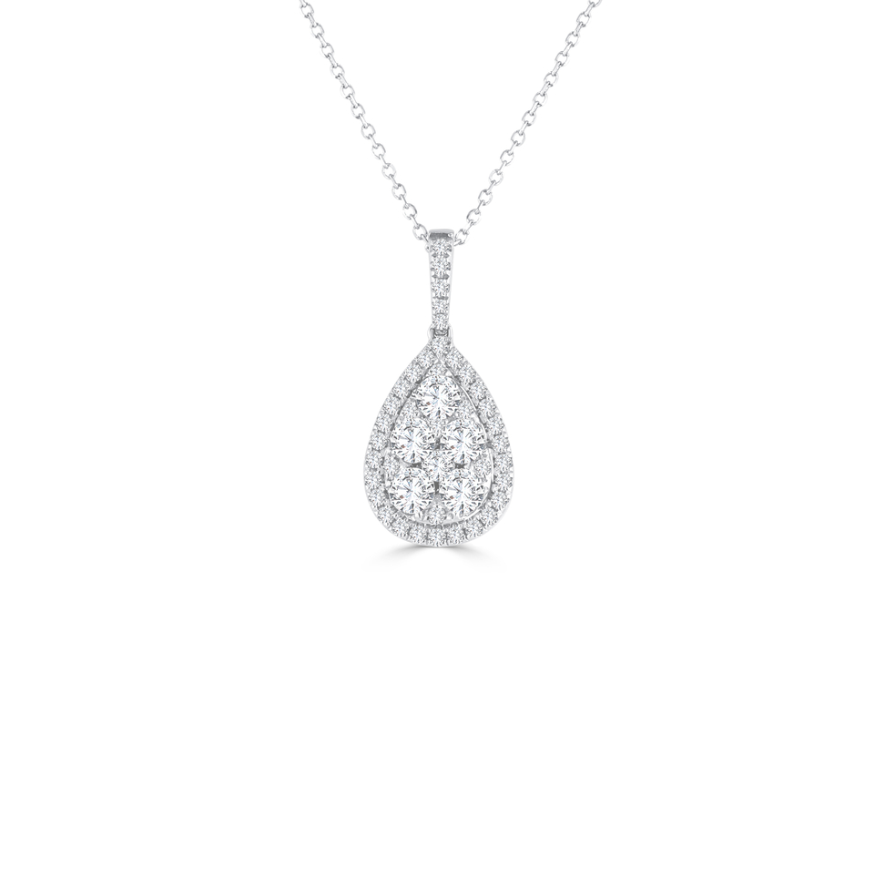 Sabel Collection White Gold Illusion Pear Diamond Pendant